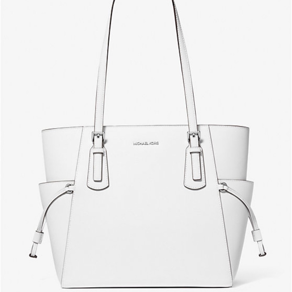 MICHAEL KORS Voyager Larg Saffiano Leather EW Tote Shoulder Bag
Optic White 
NWT - Picture 2 of 16